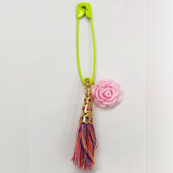 Aratta Silent Journey Jewelry - Aratta Tasseled Floral Pin Brooch - Feminine Accent